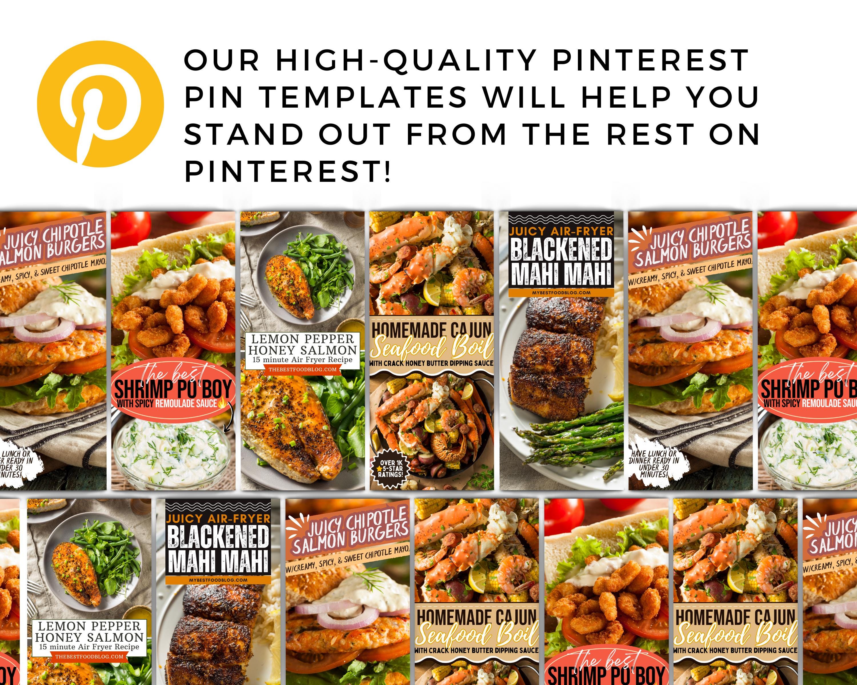 Food Blooger Pinterest Pin Templates Canva Pinterest Templates