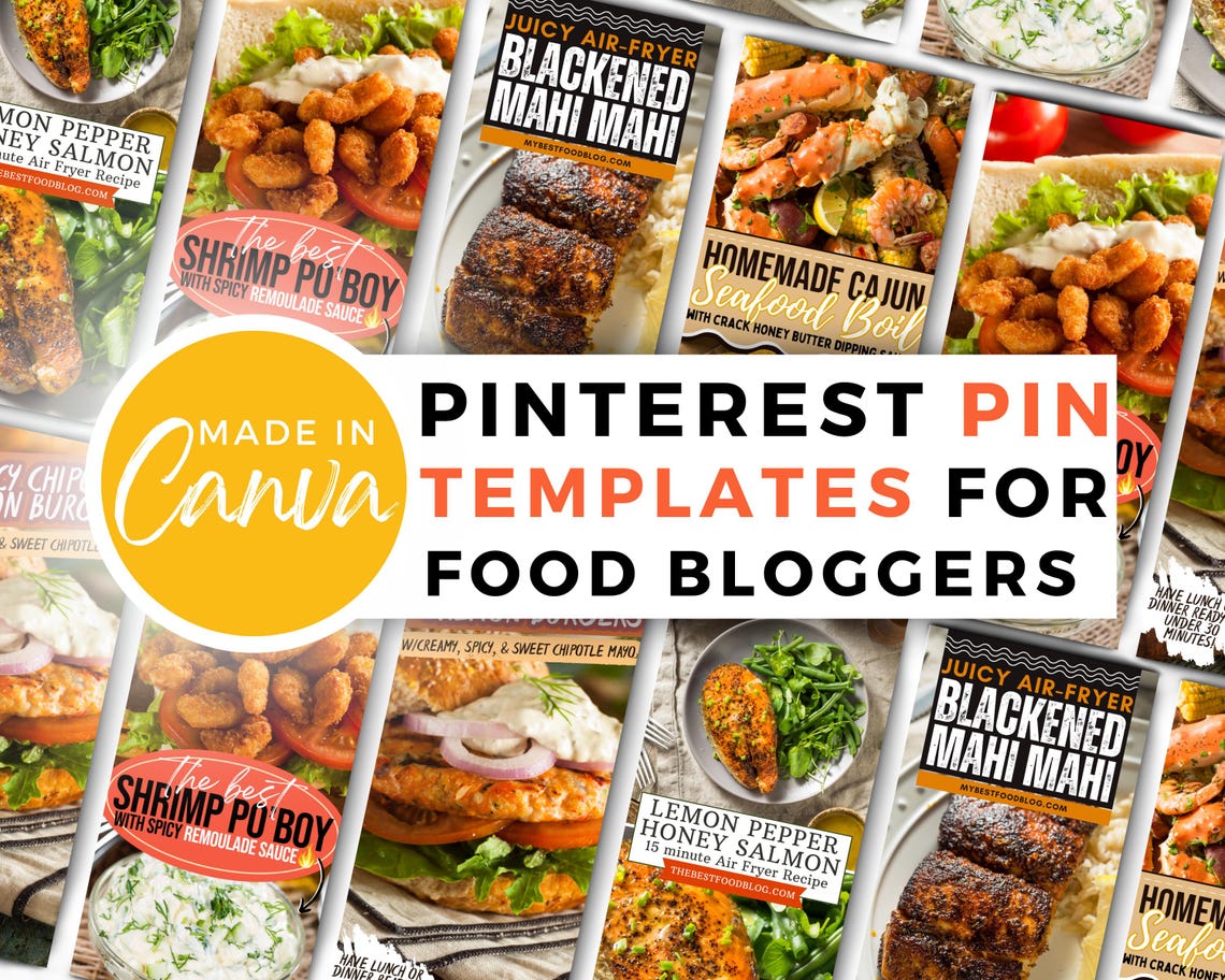 Food Blooger Pinterest Pin Templates Canva Pinterest Templates