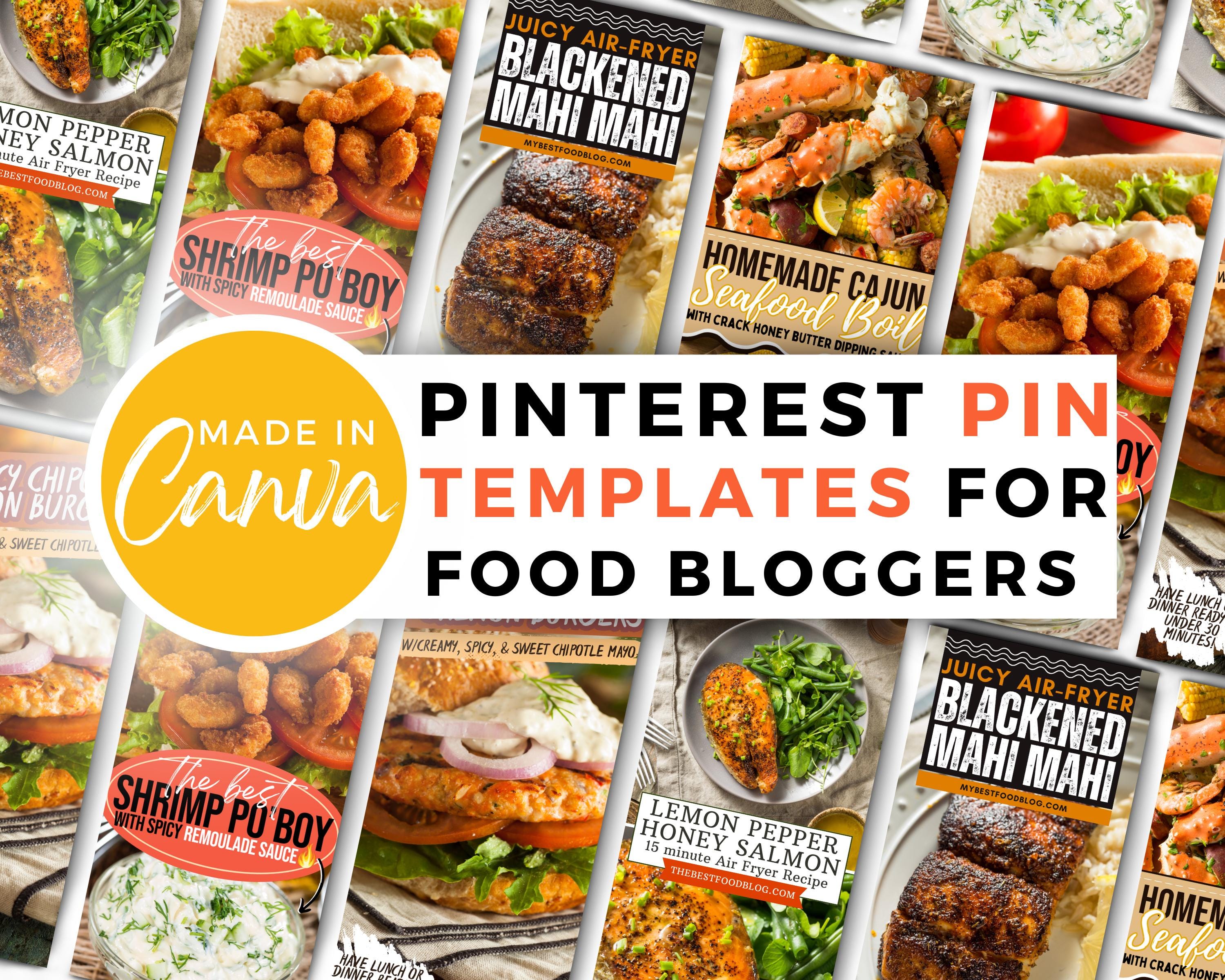 Food Blooger Pinterest Pin Templates Canva Pinterest Templates