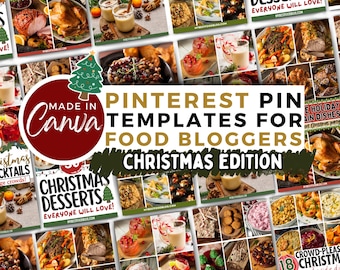 Christmas Pinterest Templates, 2026 Christmas Food Pinterest Pin Templates, Pinterest Templates Canva, Canva Templates (Digital Download)