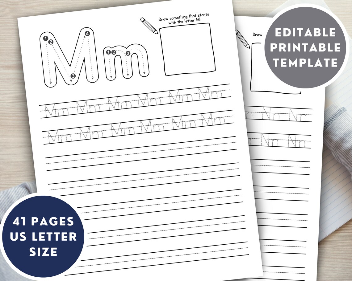 Printable PLR Alphabet Tracing Sheet Pack | Commercial Use Worksheets A ...
