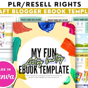 Printable PLR eBook Template For Craft Bloggers | Commercial Use Canva eBook Template | Craft eBook | Lead magnet template