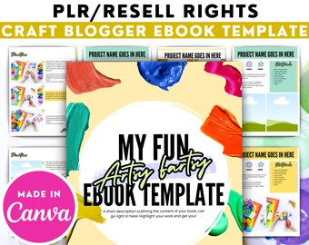 Printable PLR eBook Template For Craft Bloggers | Commercial Use Canva eBook Template | Craft eBook | Lead magnet template