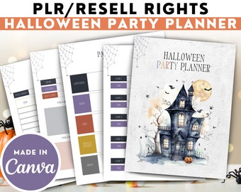Editable PLR Halloween Party Planner | Printable Halloween Party Printables | Commercial Use Printable Halloween Planner | Party Organizer