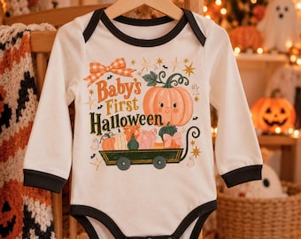 Baby's First Halloween Shirt PNG, Vintage Halloween Clipart, Cute Kids Baby Halloween Shirt Sublimation Design, Digital Download