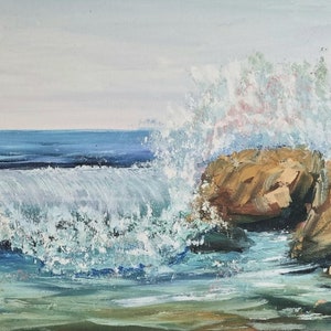 Meer Malerei Original Kunstwerk Meer Landschaft Gemälde Sturm Sturm auf Leinwand Kunst