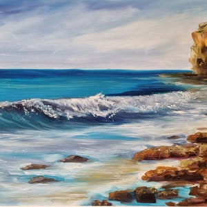 Ozean Ölgemälde Meer Kunstwerk Original Kunstwerk Sturm auf dem Meer Seelandschaft Gemälde