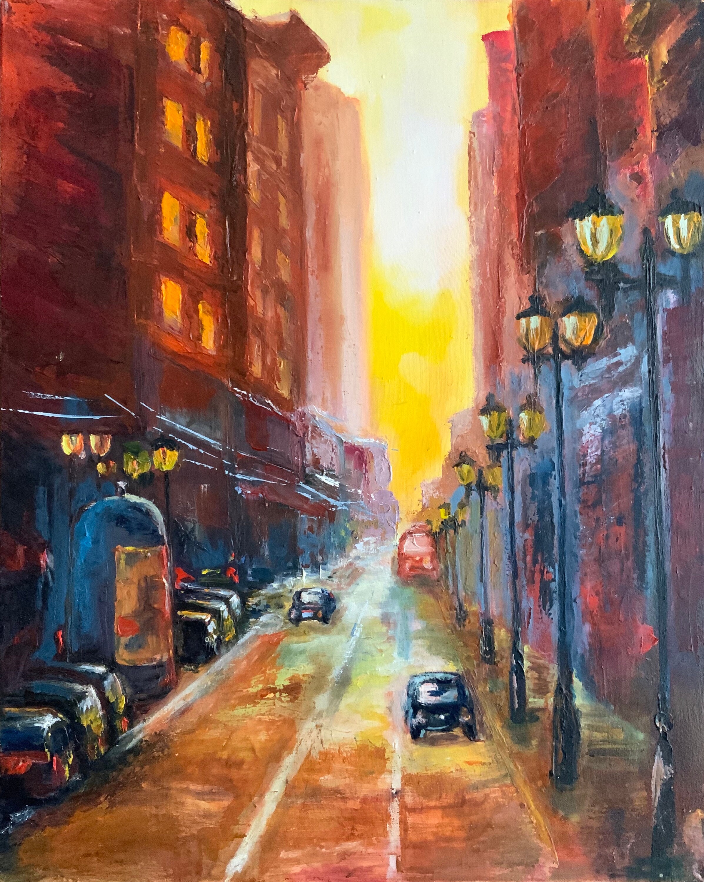 New York Gemälde Urban Art Painting Impasto Kunst Öl Leinwand | Etsy