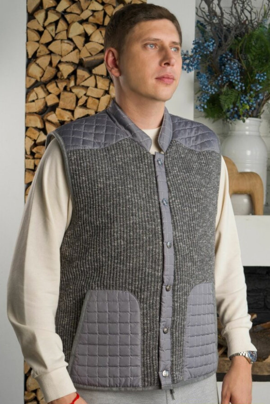 Vest for men with pockets Etsy