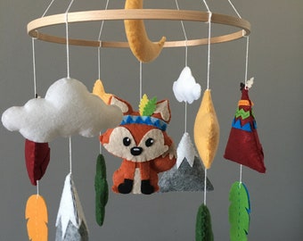 Tribal Fuchs Baby Mobile, Boho Kinderzimmer Dekor