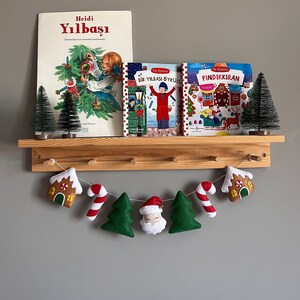 Filz Girlande, Weihnachtsgeschenk, Santa, Lebkuchenhaus, Candycane Girlande, handgemachte Girlande, Weihnachtsmann Dekoration Geschenk