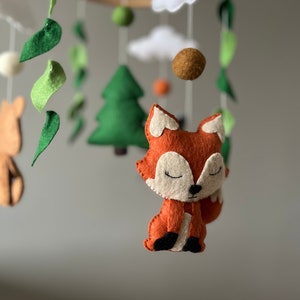 Woodland Baby Mobile, Forest Animals Baby Mobile, Baby Crib Mobile, Gift for future mother, Hanging Mobile, Baby shower gift, Forest Nursery