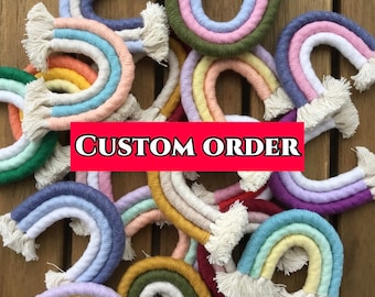 Custom macrame rainbow keychain,bag tag