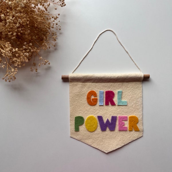 Girl Power Banner, Girl Power Wall Decor, Girls Room Decoration