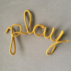 Palavra de arame de jogo, Palavras de malha, Sinal de tricô de jogo, Palavras de sinal de sala de jogos, Palavra de arame personalizada