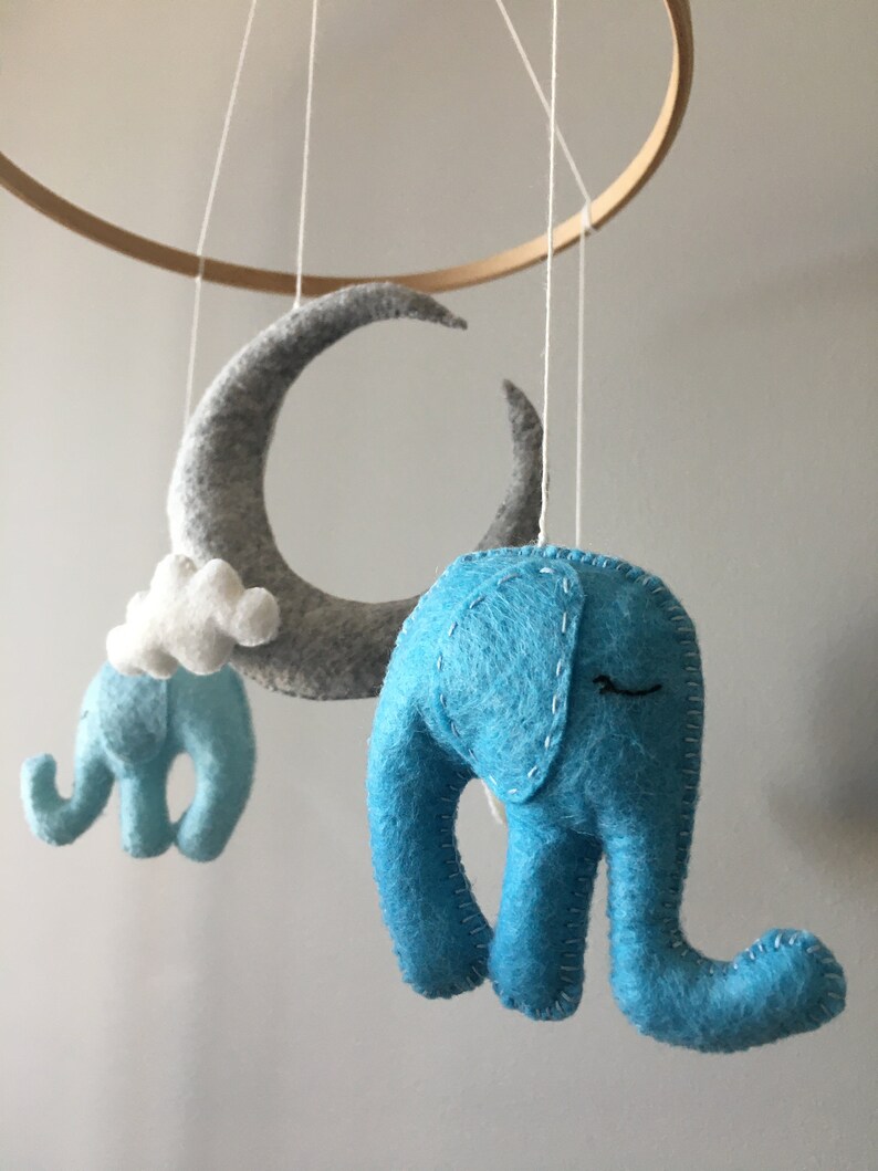 Cute Baby Mobile Elephants Nursery Mobile Felt Baby Mobile Etsy