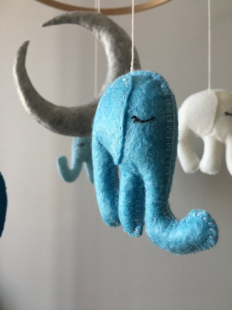 Cute Baby Mobile Elephants Nursery Mobile Felt Baby Mobile Etsy
