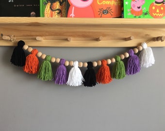 Halloween Tassel Garland, Halloween banner, Boho tassel garland, Halloween High Chair Decor, Halloween Baby Decor, Halloween Mantel Decor
