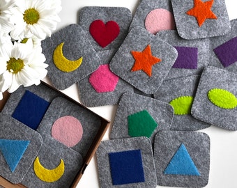 Felt Shapes Memory Game, Educational Toys for Toddlers