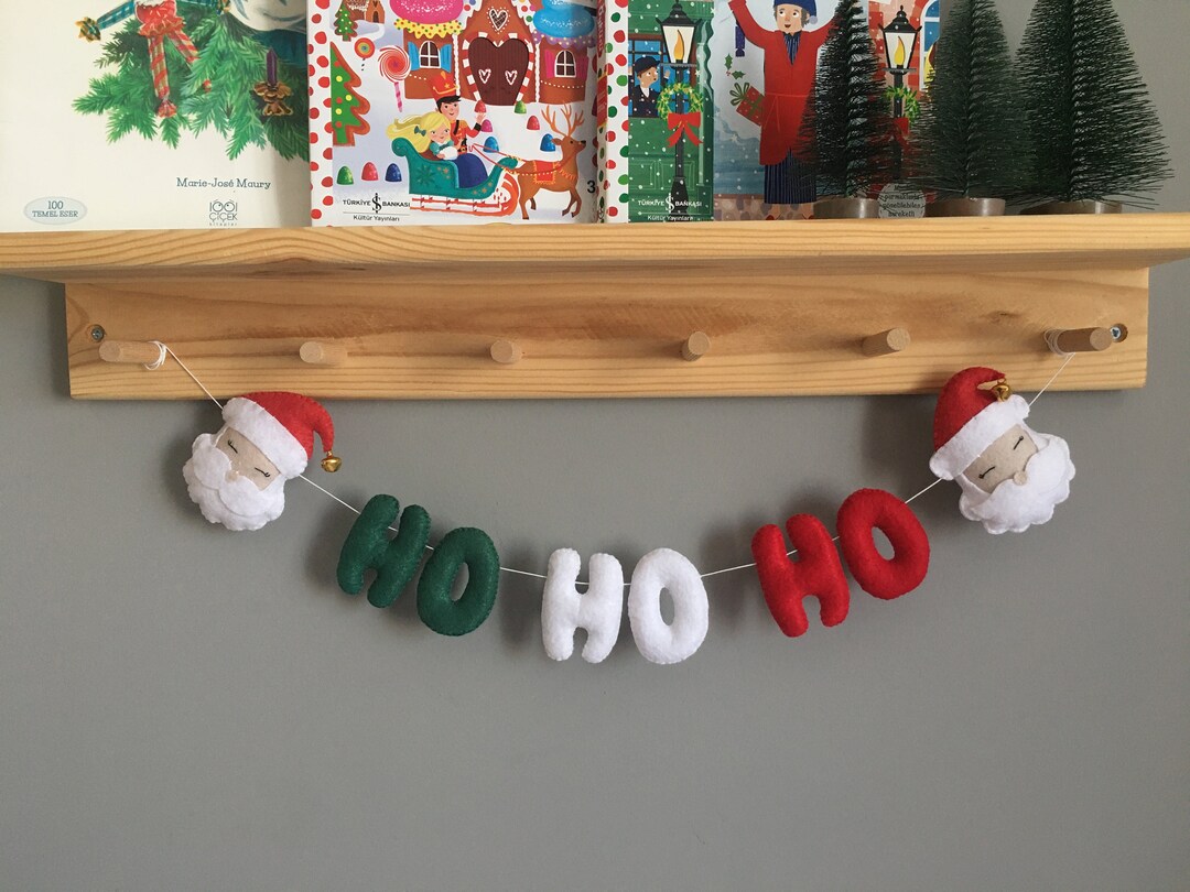 Ho Ho Ho Garland, Felt Christmas Garland, Christmas Gift, Santa HOHOHO