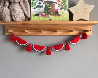 Felt Watermelon Slice Garland, Summer Party Decor