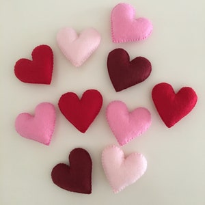 Valentine&#39;s Day Felt Hearts, Felt Heart, Red Hearts, Cute Heart Ornaments