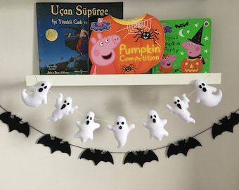 Felt Bat Banner, Bat Wall Decor, Halloween Banner, Bat Garland, Halloween Garland