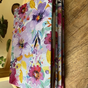 Purple Pink Floral Journal, Handmade Journal, Blank Journal, Floral Journal, Creative Journaling, Spiritual Journal, Art Journal, Scrapbook