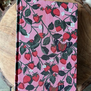 Strawberries, Butterflies, & Ladybugs Journal, Handmade Journal, Blank Journal, Creative Journaling, Art Journal, Writing journal, Scrapbook