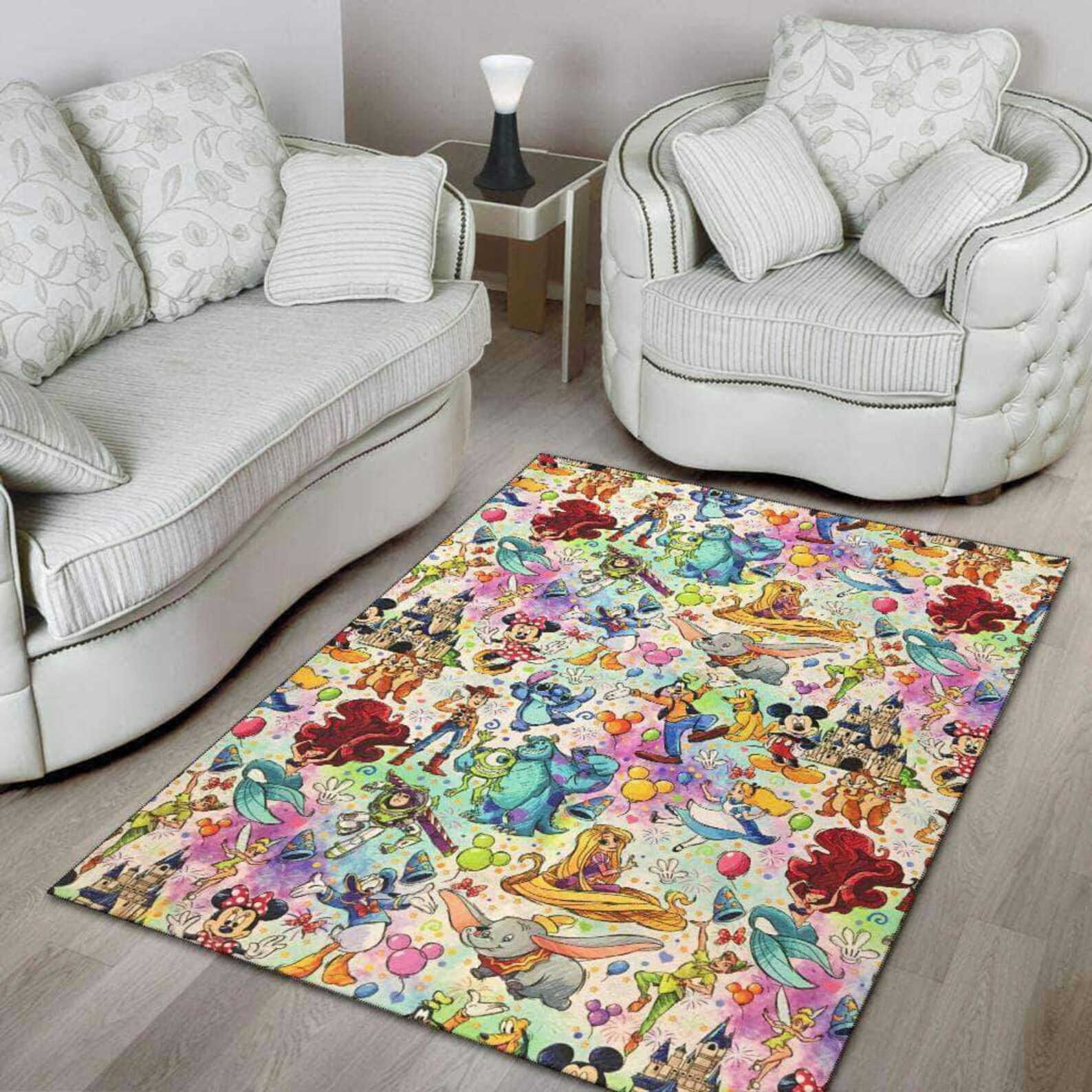 Disney Rug Disney Pattern Area Rug Disney Clollection Etsy