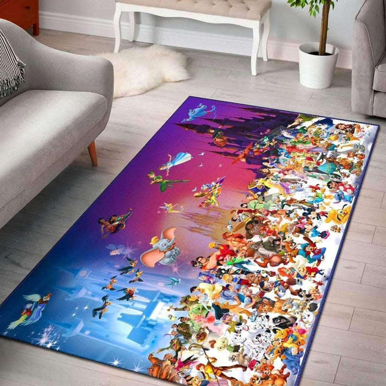 Disney Characters Area Rug Disney Rug Disney Clollection Etsy