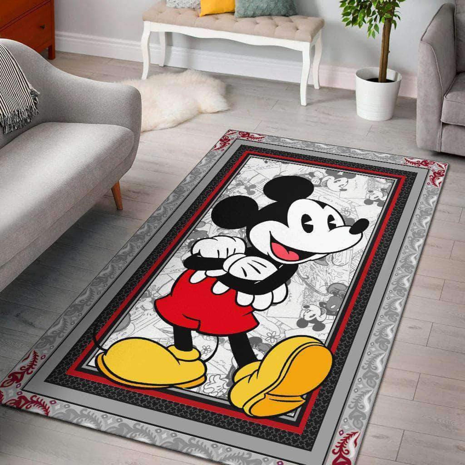 Mickey Mouse Rug Disney Area Rug Housewarming Gift Disney Etsy