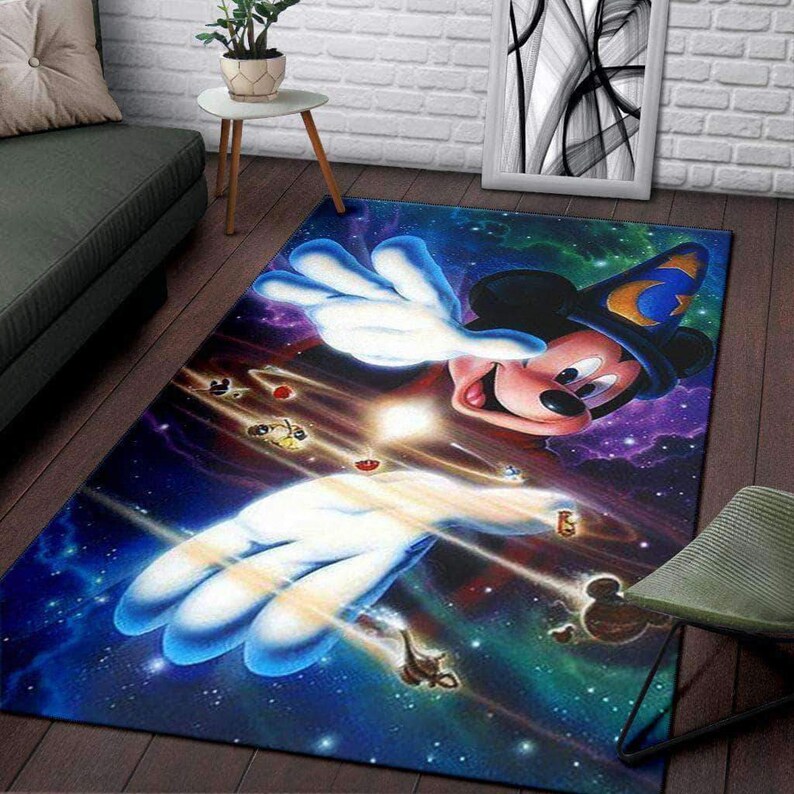 Magic Mickey Rug,Mickey Mouse Rug,Disney Rug,Housewarming Gift,Disney Carpet,Disney Lover Gift,Mickey Lover Gift,Disney Mickey Mouse Carpet