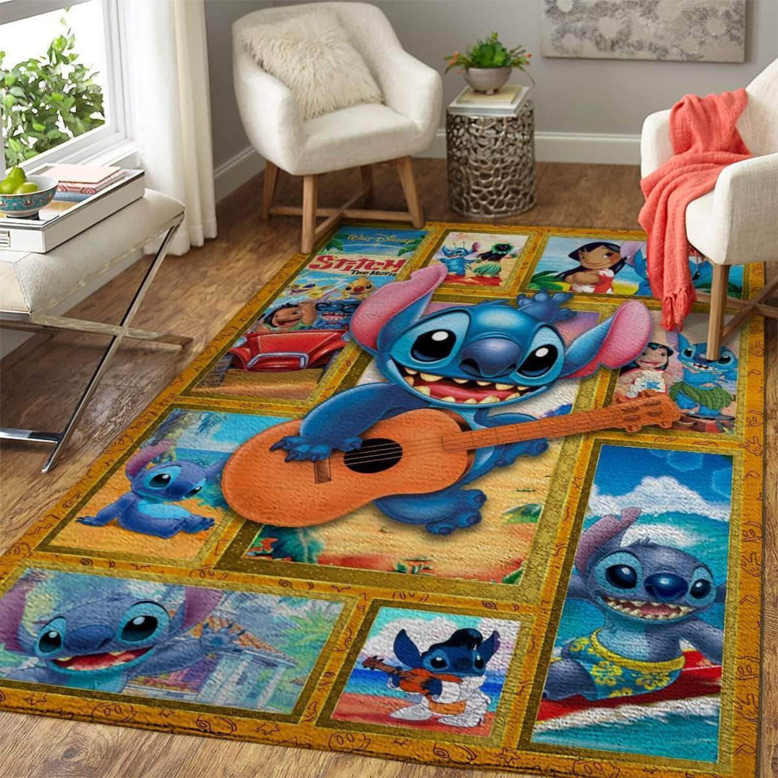 Stitch Area Rug Disney Movies Rug Lilo and Stitch Rectangle Etsy