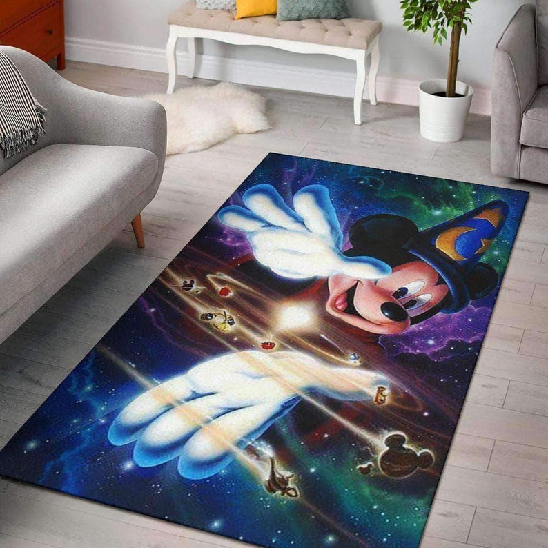 Magic Mickey Rug,Mickey Mouse Rug,Disney Rug,Housewarming Gift,Disney Carpet,Disney Lover Gift,Mickey Lover Gift,Disney Mickey Mouse Carpet