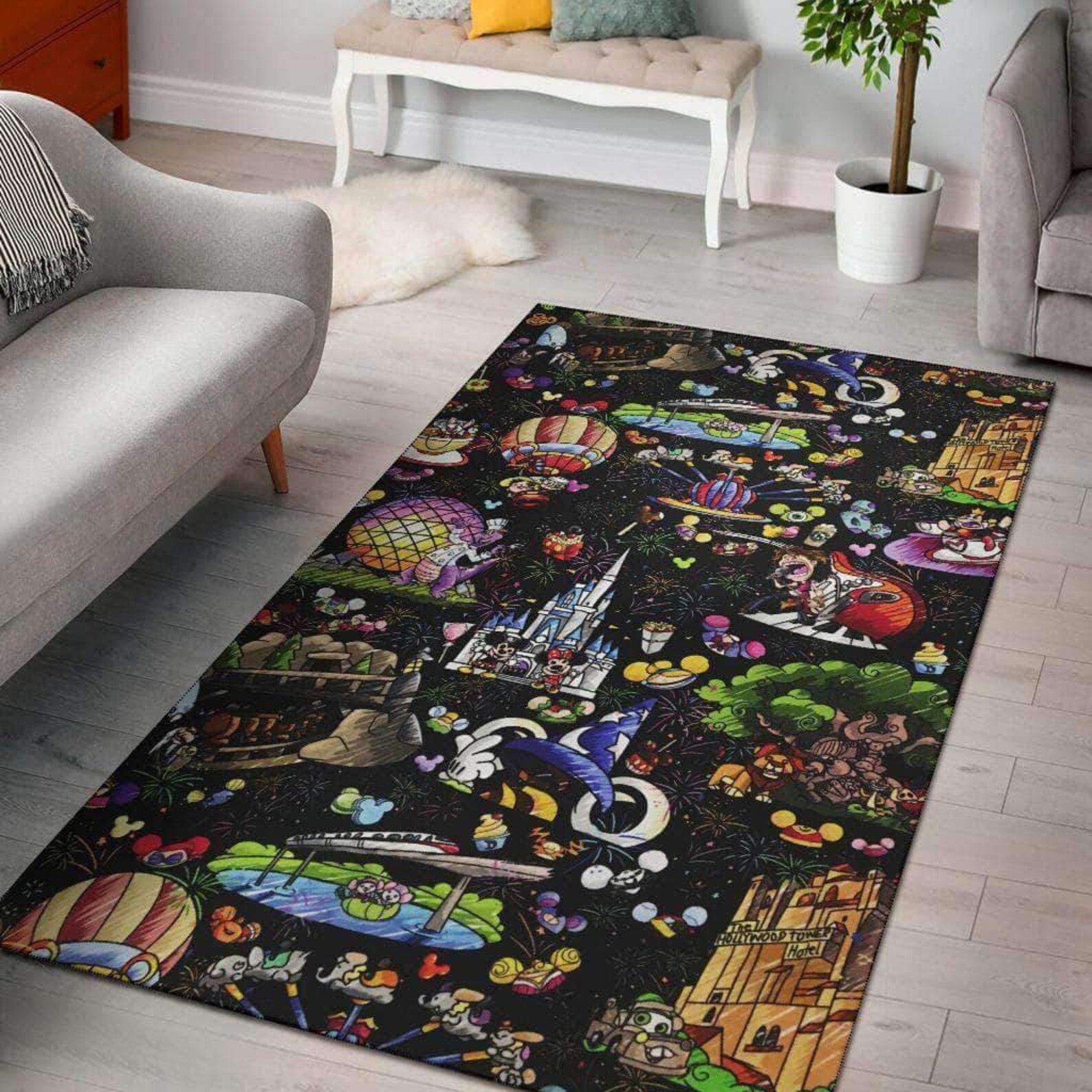 Disney Pattern Area Rug Disney Rug Disney Carpet Disney Etsy