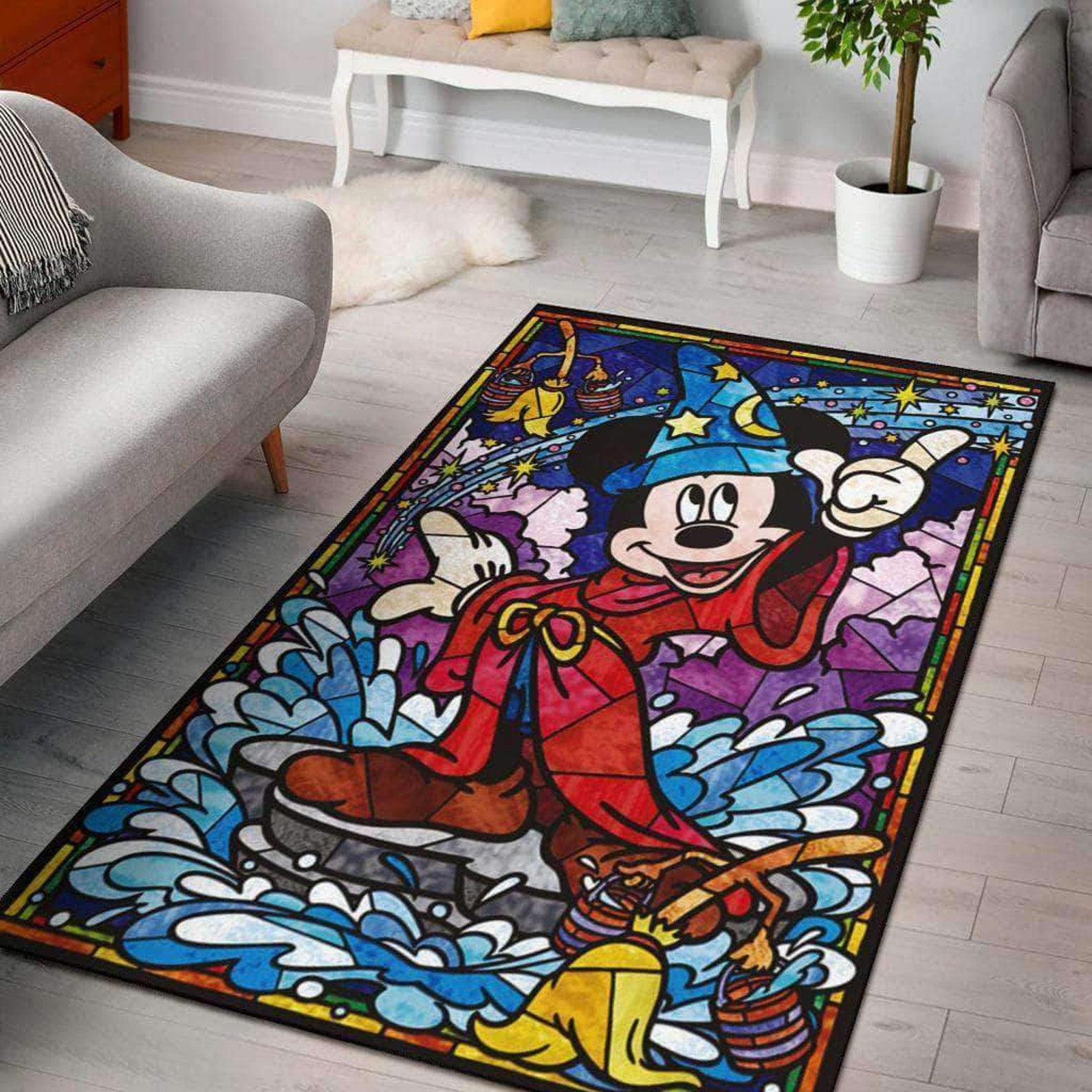 Mickey Magic Rug Disney Rug Disney Clollection Mickey Mouse Etsy