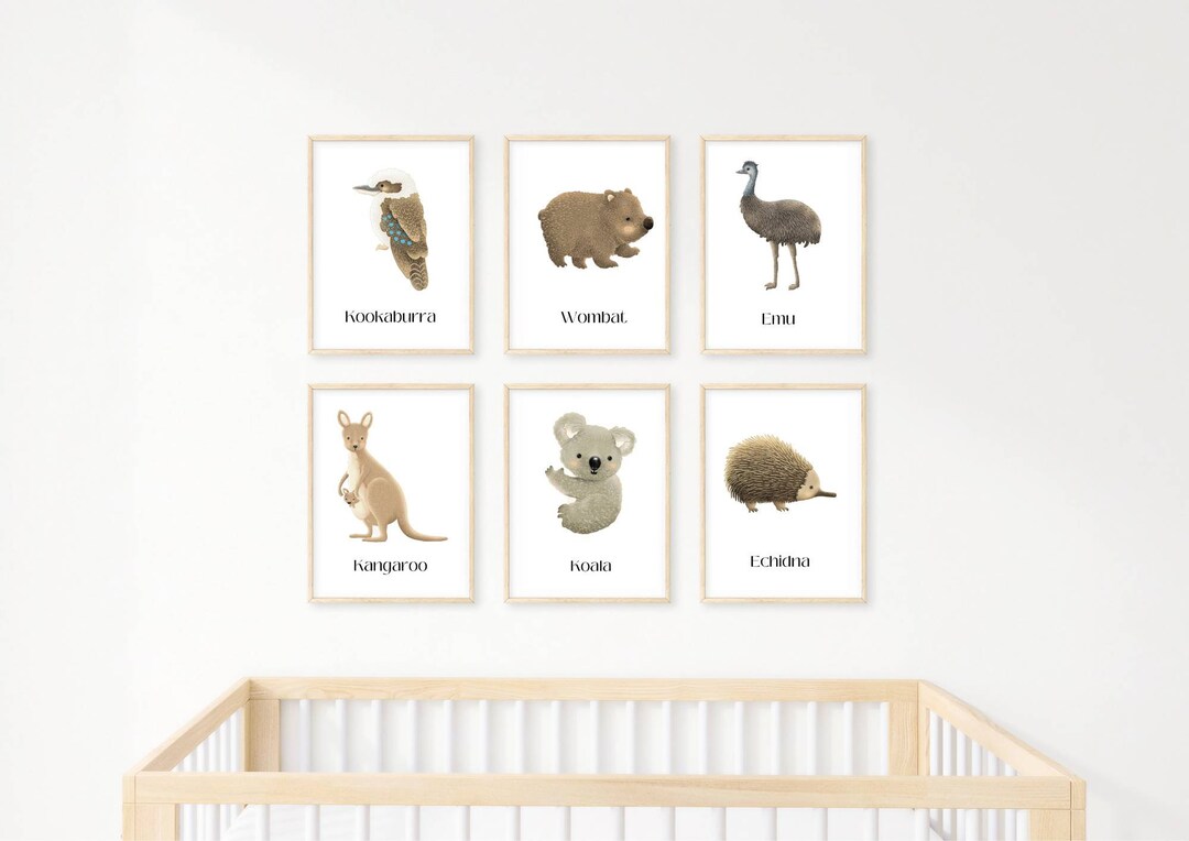 Australian Native Animal Nursery Wall Art Decor - Etsy