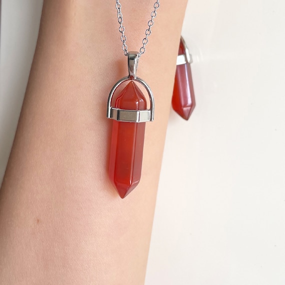 Red Carnelian Necklace Silver Gothic Sphere – Fenris