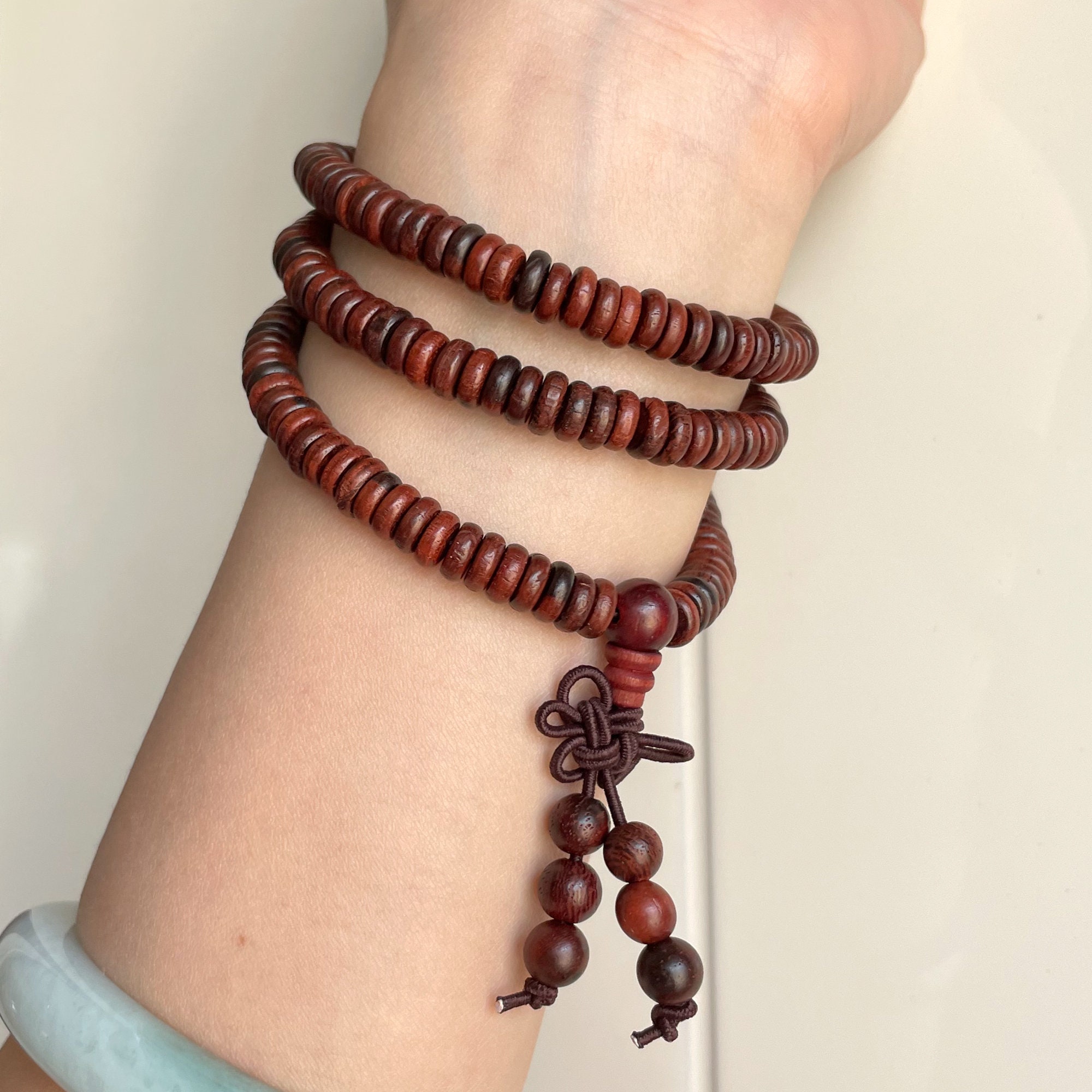 White Bodhi Root 108 Beads Lotus Prayer Bracelet