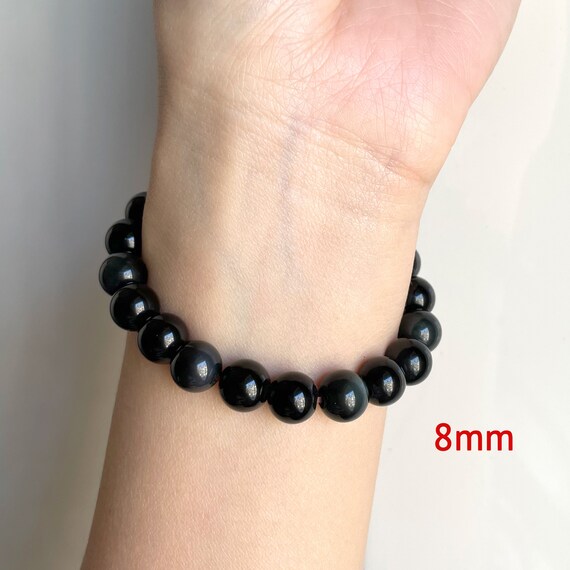 Bracciale Elastico In Giada Naturale Verde, Perline Rotonde Da 14mm, Handmade Senza Metallo, Lunghezza 7.5 Pollici - Foto 1