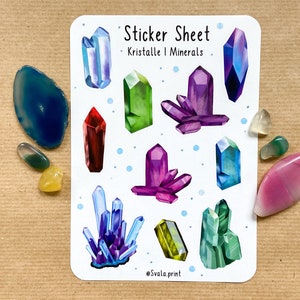 Sticker Minerals | Gemstones | Stickers Bullet Journal | Journal Stickers | Crystals