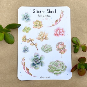 Suculentas Boho | Diario de balas pegatina | Pegatinas de diario ? Flores | cactus