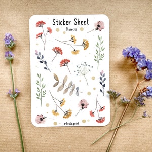 Flowers Blossoms Boho | Sticker bullet journal | Journal Stickers | Flowers | Dried flowers