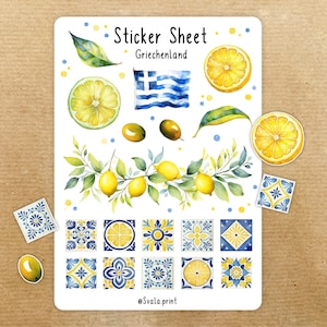 Sticker Griekenland V01 | Griekenland | Sticker bullet dagboek | Tijdschriftstickers | vakantie | Reisstickers