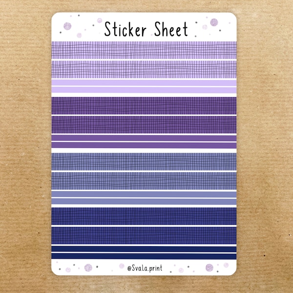 Washitape stickers | Violet | Bullet journal | Journal stickers