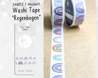 SAMPLE | Pattern | Washi Tape | 1.5cm x 50cm | Rainbow| Sticker | Bullet journal | Journal Stickers | Watercolor stickers