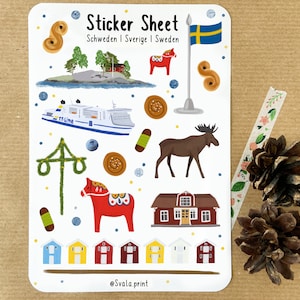 Sticker Sweden | Sweden | Sticker Bulletjournal | Journal Sticker | Scandinavia Sverige | Pipi