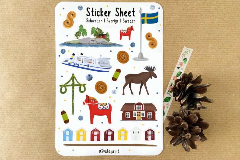 Sticker Schweden Sweden Aufkleber Bulletjournal Journal Etsy.de