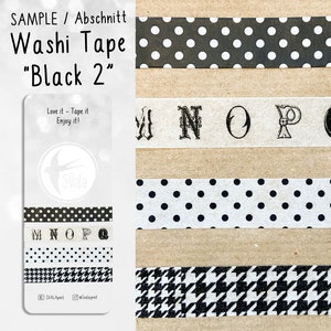 MONSTER | Patroon | Washi-tape | 1,5 cm x 50 cm | wit | zwart | Sticker | Bullet-dagboek | Tijdschriftstickers | Aquarelstickers